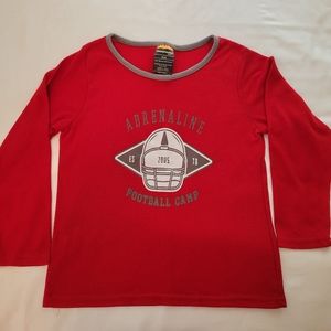 (2/$5) ChampionshipThermal Boys Long Sleeve TShirt Red/Football Helment (8/10)